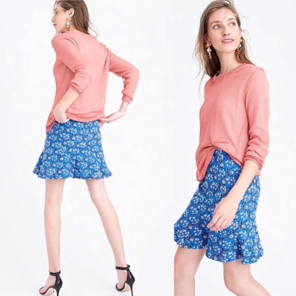 J Crew Blue Flutter Skirt Sz.4